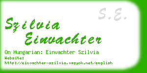 szilvia einvachter business card